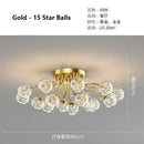 GobekUsa Glass Bubble Ball LED Ceiling Light in Black Gold Crystal for Bedroom & Living Room