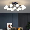 GobekUsa Glass Bubble Ball LED Ceiling Light in Black Gold Crystal for Bedroom & Living Room