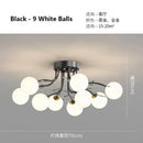 GobekUsa Glass Bubble Ball LED Ceiling Light in Black Gold Crystal for Bedroom & Living Room