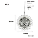 GobekUsa Glass Dandelion LED Chandelier in Black Gold For Modern Spaces