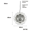 GobekUsa Glass Dandelion LED Chandelier in Black Gold For Modern Spaces