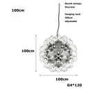GobekUsa Glass Dandelion LED Chandelier in Black Gold For Modern Spaces