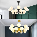 GobekUsa Black/Gold Glass Pendant Light for Living Room Bedroom Restaurant