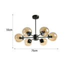 GobekUsa Black/Gold Glass Pendant Light for Living Room Bedroom Restaurant