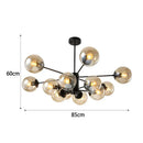 GobekUsa Black/Gold Glass Pendant Light for Living Room Bedroom Restaurant