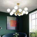 GobekUsa Black/Gold Glass Pendant Light for Living Room Bedroom Restaurant
