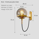 GobekUsa Glass Shade Wall Sconce Lamps for Hotel Bedroom LED Lights