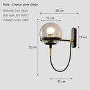 GobekUsa Glass Shade Wall Sconce Lamps for Hotel Bedroom LED Lights