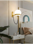 GobekUsa Glass Shade Wall Sconce Lamps for Hotel Bedroom LED Lights