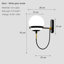 GobekUsa Glass Shade Wall Sconce Lamps for Hotel Bedroom LED Lights