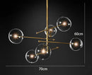 GobekUsa Black Gold Glass LED Chandelier for Living Room Bedroom Restaurant