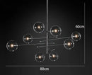 GobekUsa Black Gold Glass LED Chandelier for Living Room Bedroom Restaurant