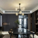 GobekUsa Black Gold Glass LED Chandelier for Living Room Bedroom Restaurant