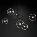 GobekUsa Black Gold Glass LED Chandelier for Living Room Bedroom Restaurant