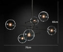 GobekUsa Black Gold Glass LED Chandelier for Living Room Bedroom Restaurant