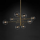 GobekUsa Black Gold Glass LED Chandelier for Living Room Bedroom Restaurant