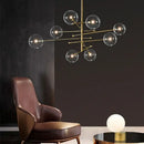 GobekUsa Black Gold Glass LED Chandelier for Living Room Bedroom Restaurant