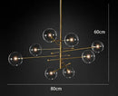 GobekUsa Black Gold Glass LED Chandelier for Living Room Bedroom Restaurant