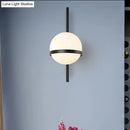 GobekUsa Modern Black/Gold Vertical Wall Sconce with Orbit Opal Glass Shade - 1 Head Metal Wall Lamp, 6"/8" Width