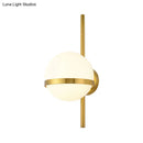 GobekUsa Modern Black/Gold Vertical Wall Sconce with Orbit Opal Glass Shade - 1 Head Metal Wall Lamp, 6"/8" Width
