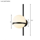 GobekUsa Modern Black/Gold Vertical Wall Sconce with Orbit Opal Glass Shade - 1 Head Metal Wall Lamp, 6"/8" Width