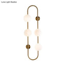 GobekUsa Modern Matte White Glass Globe Wall Sconce with 4-Light Bedroom Lighting Ideas in Black/Gold