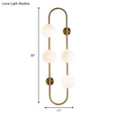 GobekUsa Modern Matte White Glass Globe Wall Sconce with 4-Light Bedroom Lighting Ideas in Black/Gold