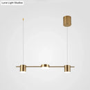 GobekUsa Modern Drum Aluminum Island Pendant Ceiling Light Fixture in Black/Gold with Warm/White Lighting, 3/5-Head Design
