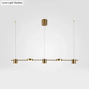 GobekUsa Modern Drum Aluminum Island Pendant Ceiling Light Fixture in Black/Gold with Warm/White Lighting, 3/5-Head Design