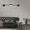 GobekUsa Modern Drum Aluminum Island Pendant Ceiling Light Fixture in Black/Gold with Warm/White Lighting, 3/5-Head Design