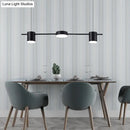 GobekUsa Modern Drum Aluminum Island Pendant Ceiling Light Fixture in Black/Gold with Warm/White Lighting, 3/5-Head Design