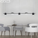 GobekUsa Modern Drum Aluminum Island Pendant Ceiling Light Fixture in Black/Gold with Warm/White Lighting, 3/5-Head Design