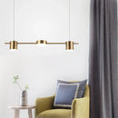 GobekUsa Modern Drum Aluminum Island Pendant Ceiling Light Fixture in Black/Gold with Warm/White Lighting, 3/5-Head Design
