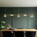 GobekUsa Modern Drum Aluminum Island Pendant Ceiling Light Fixture in Black/Gold with Warm/White Lighting, 3/5-Head Design