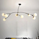GobekUsa Molecular Suspension Island Light: Minimalist Black-Gold Metal Design with Ball Glass Shade