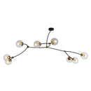 GobekUsa Molecular Suspension Island Light: Minimalist Black-Gold Metal Design with Ball Glass Shade