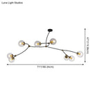 GobekUsa Molecular Suspension Island Light: Minimalist Black-Gold Metal Design with Ball Glass Shade