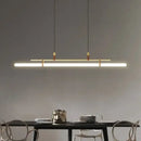 GobekUsa Eden Modern Black Gold Leather Tube LED Pendant Chandelier
