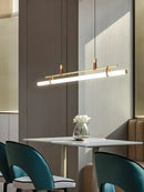 GobekUsa Eden Modern Black Gold Leather Tube LED Pendant Chandelier