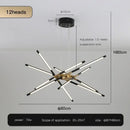 GobekUsa Black LED Ceiling Chandelier for Nordic Modern Home Decor