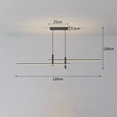 GobekUsa Black/Gold LED Dining Room Island Chandelier: Modern Minimalist Kitchen Hanging Lamp
