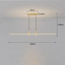 GobekUsa Black/Gold LED Dining Room Island Chandelier: Modern Minimalist Kitchen Hanging Lamp