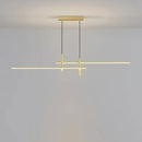 GobekUsa Black/Gold LED Dining Room Island Chandelier: Modern Minimalist Kitchen Hanging Lamp