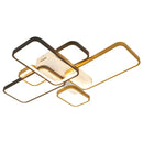 GobekUsa Black+Gold Modern LED Chandelier for Living Room Dimmable Nordic Minimalism Lighting