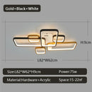 GobekUsa Black+Gold Modern LED Chandelier for Living Room Dimmable Nordic Minimalism Lighting