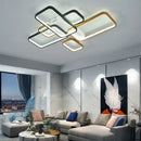 GobekUsa Black+Gold Modern LED Chandelier for Living Room Dimmable Nordic Minimalism Lighting