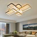 GobekUsa Black+Gold Modern LED Chandelier for Living Room Dimmable Nordic Minimalism Lighting