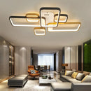 GobekUsa Black+Gold Modern LED Chandelier for Living Room Dimmable Nordic Minimalism Lighting