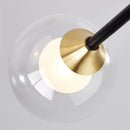 GobekUsa Black & Gold LED Chandelier: Modern E27 Glass Ball Lamp for Home Lighting