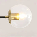 GobekUsa Black & Gold LED Chandelier: Modern E27 Glass Ball Lamp for Home Lighting